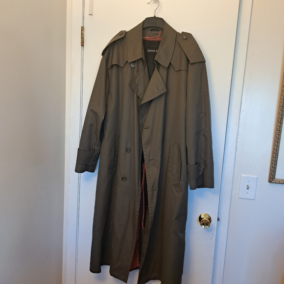 Adolfo Other - Adolfo Men's Olive Trench sz L40